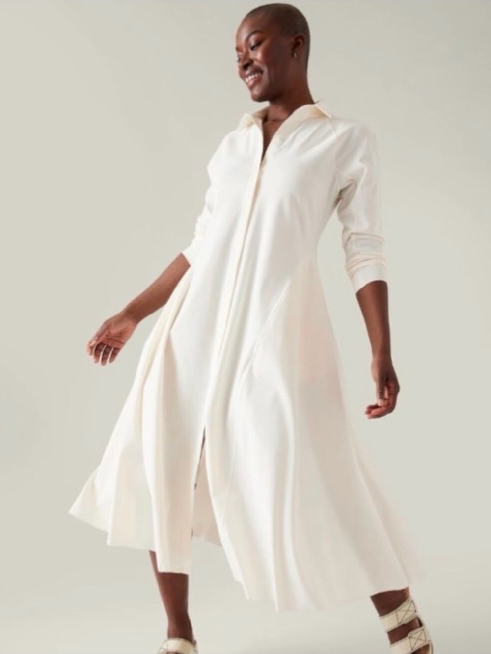 Athleta Cosmic Layer Dress - Off White Cream sz M
